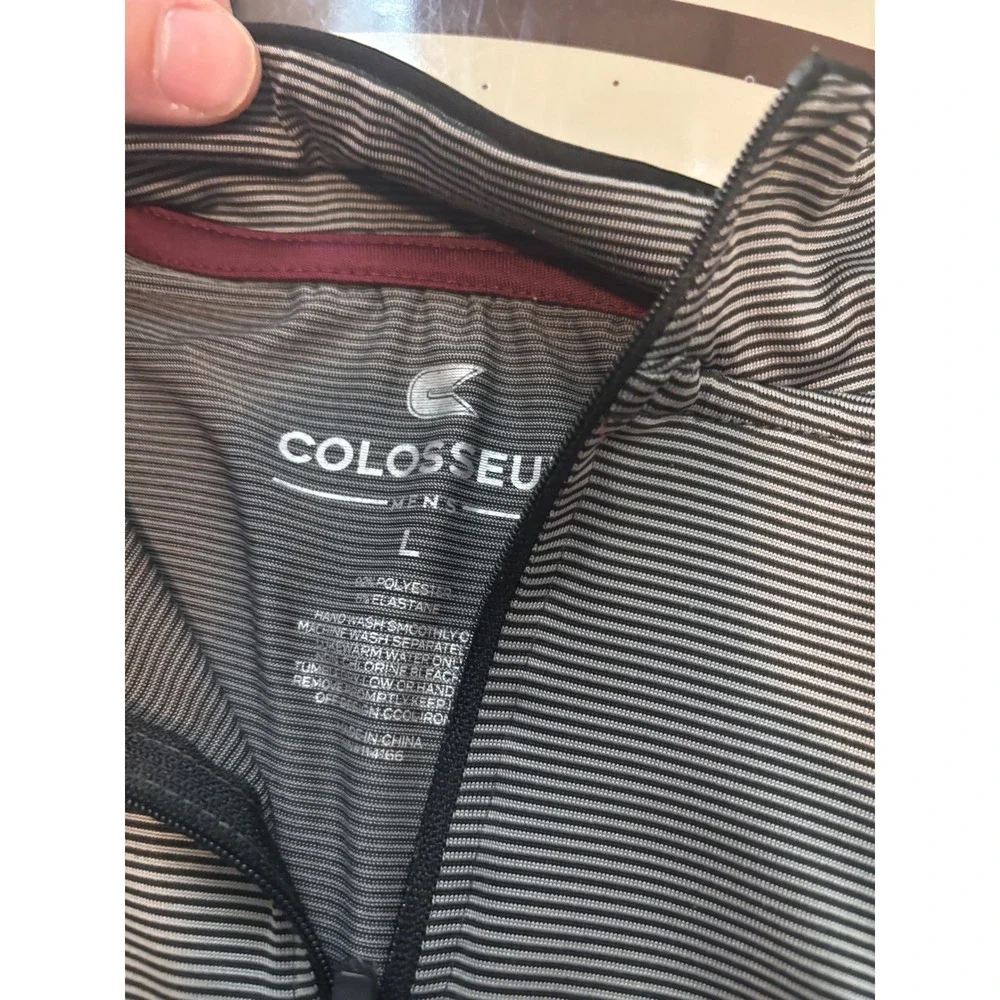 808 Colosseum Mens Texas State Bobcats Quarter Zip Pullover Grey Stripe Large